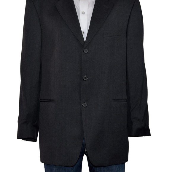 *Hugo Boss Super 100 Sz 40R Black 3 Button Jacket